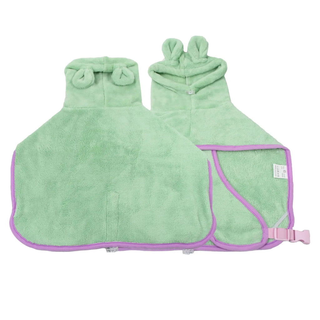 Bathrobe for Dogs Super Absorbent Fast Drying Hooded Cute Pet Bathrobe Towel for Cats Dogs Adjustable Microfiber Coat Corgi Pugs