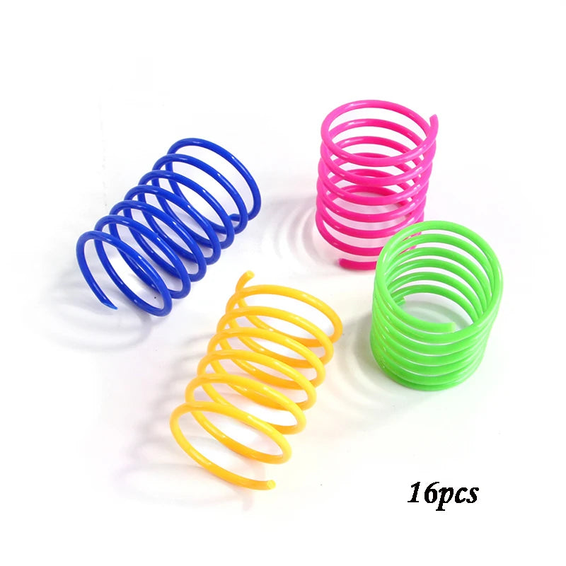 Heavy-Gauge Colorful Cat Spring Coil Toy Set (4–20 Pack)