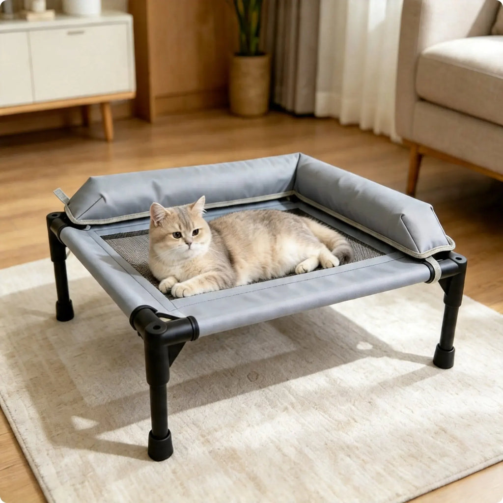 Raised Cooling Pet Cot for Small Dogs (Washable)