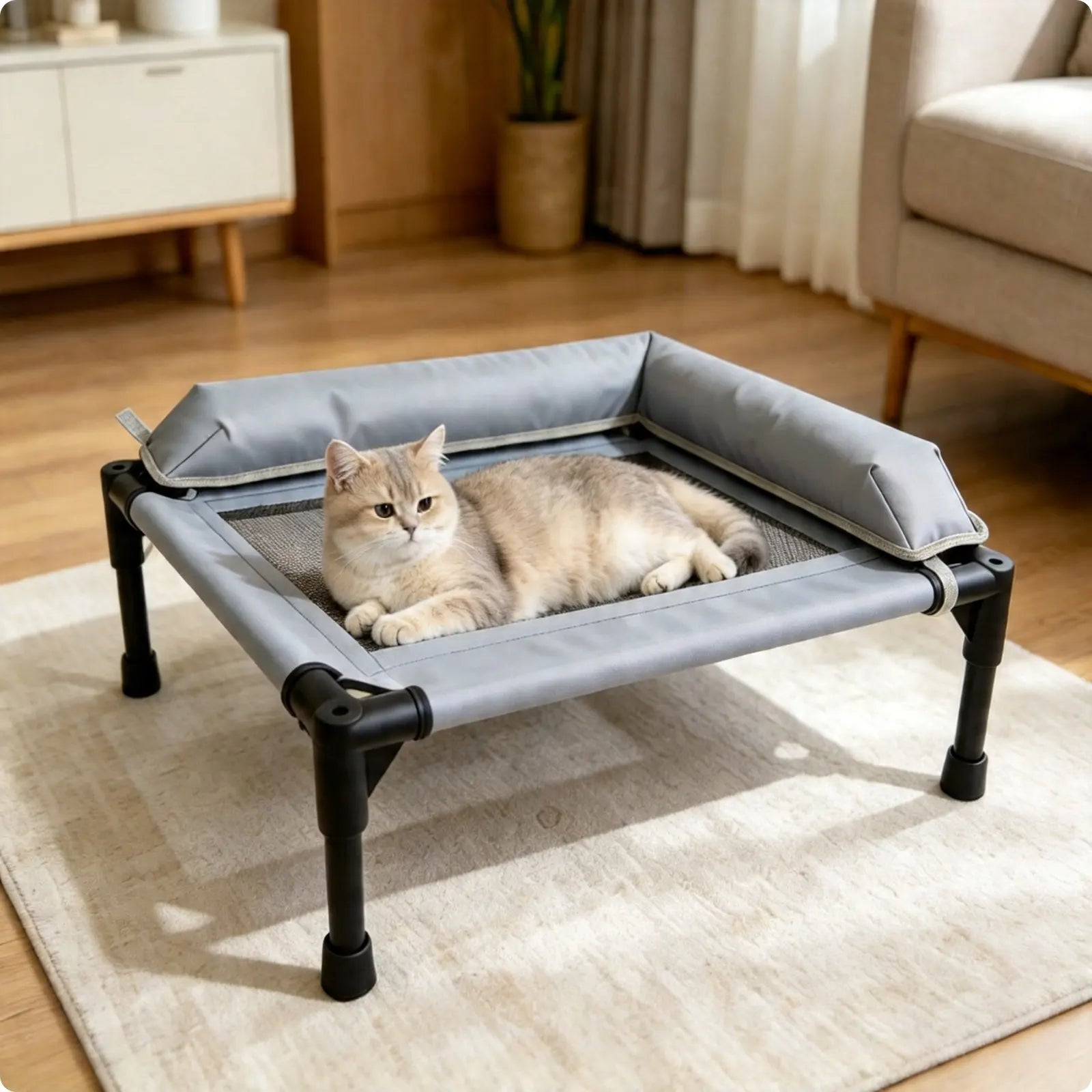 Raised Cooling Pet Cot for Small Dogs (Washable)