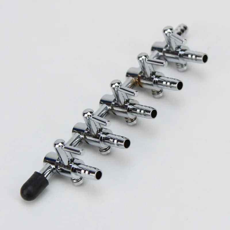 Stainless Steel Aquarium Air Flow Splitter & Regulating Valve (Oxygen Pump Distributor, Adjustable)