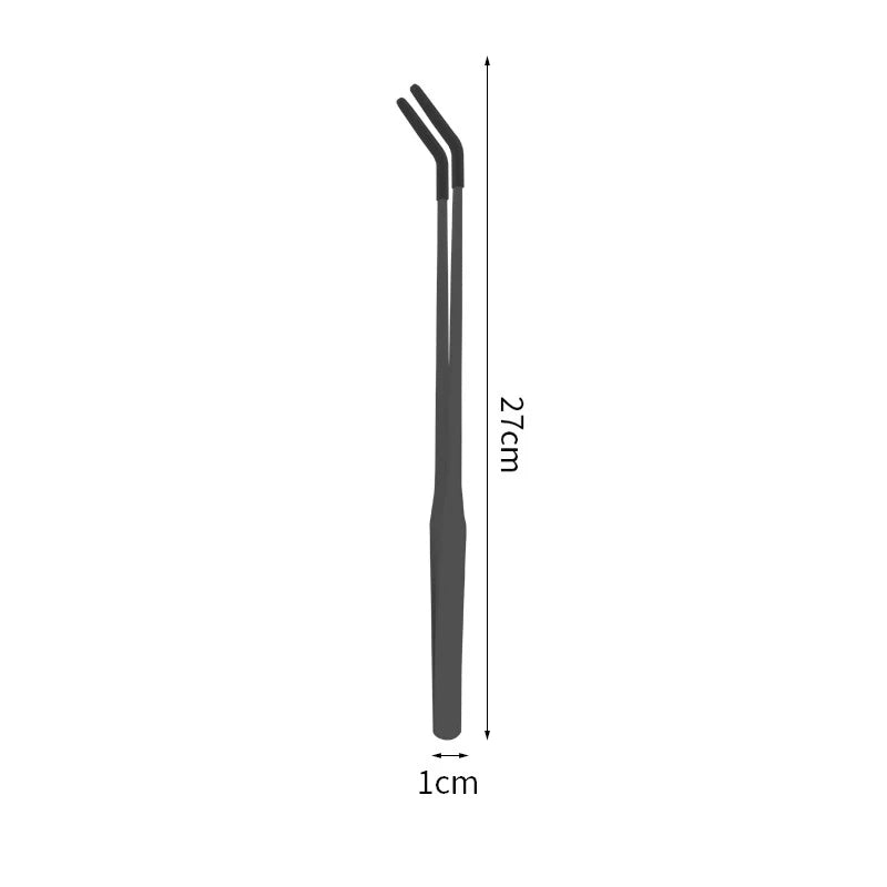 Stainless Steel Reptile Feeding Tongs With Rubber Tips Aquarium Aquarium Straight And Curved Tweezers Pet Feeding Accessories