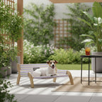 Elevated Wooden Pet Cot, Breathable & Moisture-Resistant (Summer)