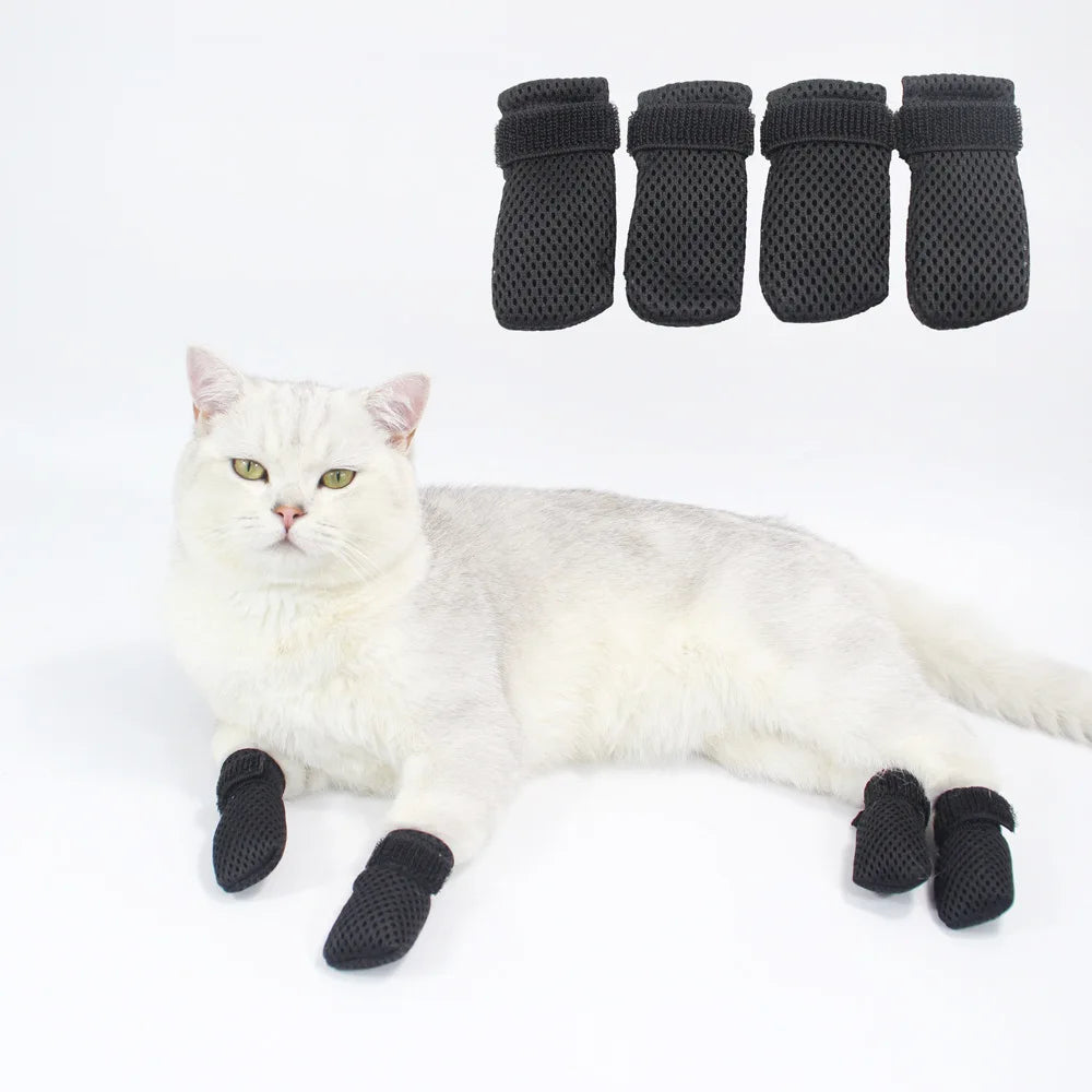Soft Cat & Dog Paw Cover Booties — Anti-Scratch Protective Shoe Covers for Grooming, Injections & Baths