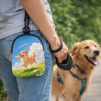 Dog Training Snack Bag with Hook Buckle (Cartoon Print, Waterproof)