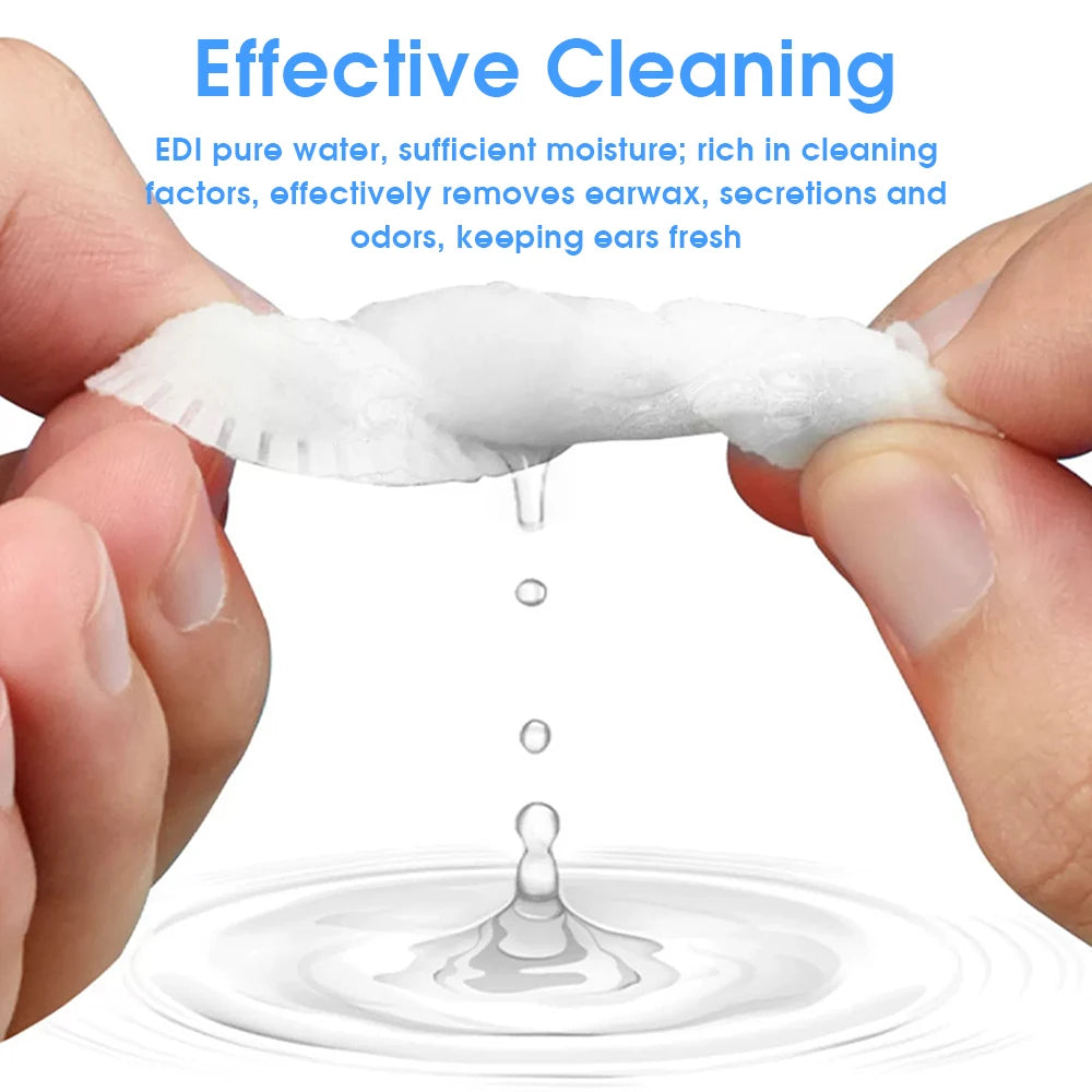 Pet Ear Cleaning Finger Wipes, 50 Pieces - Gentle Daily Cleaning Wipes, Suitable for Dog, Cat, and Rabbit Ear Care, Soft Finger Sleeve Design, Helps Keep Pet Ears Clean and Fresh, Suitable for Households with Multiple Pets