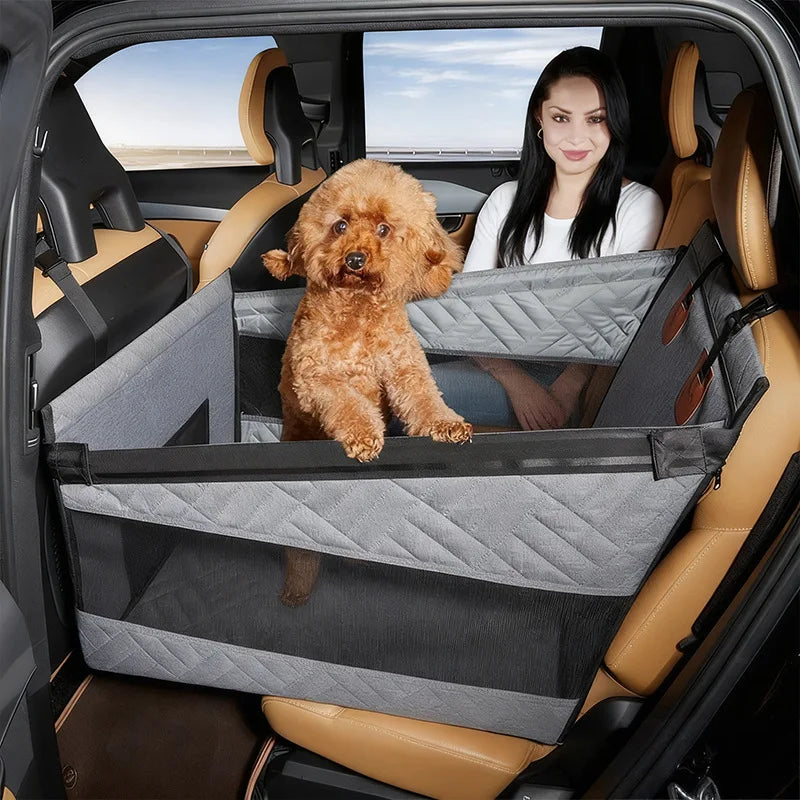 Pet Car Seat Cover, Large Dog Cat Carrier, Waterproof Backseat Pet Bed, Travel Dog Mat, Durable Car Pet Cushion