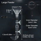 Acrylic Telescopic Aquarium Fish Feeder Tube (Transparent, Adjustable Length, Feeding Ring)