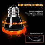 1Pc Brooder Chickens Tortoise Lizard Reptile Light 20-80W 220-240V Far Infrared Heating Lamp Black Ceramic E27 Pet Warmer Bulb