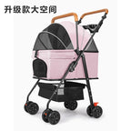 Upgraded Pet Stroller for Cats Dogs Compact Lightweight Foldable Teddy Bear for Outdoor Activities Detachable for Dog Walking