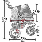 Pet Gear No-Zip AT3 Pet Stroller or Cats/Dogs, ZipperlEntry, Easy One-Hand old, Jng Tires, Removable Liner, Cup Holder + Storage