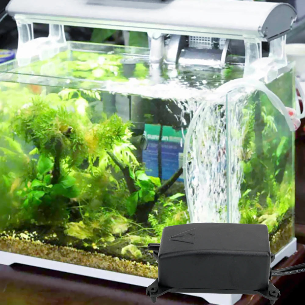 Aquarium Air Pump Oxygen Aerator (Adjustable Flow, Multi-Outlet, Fish Tank & Pond)