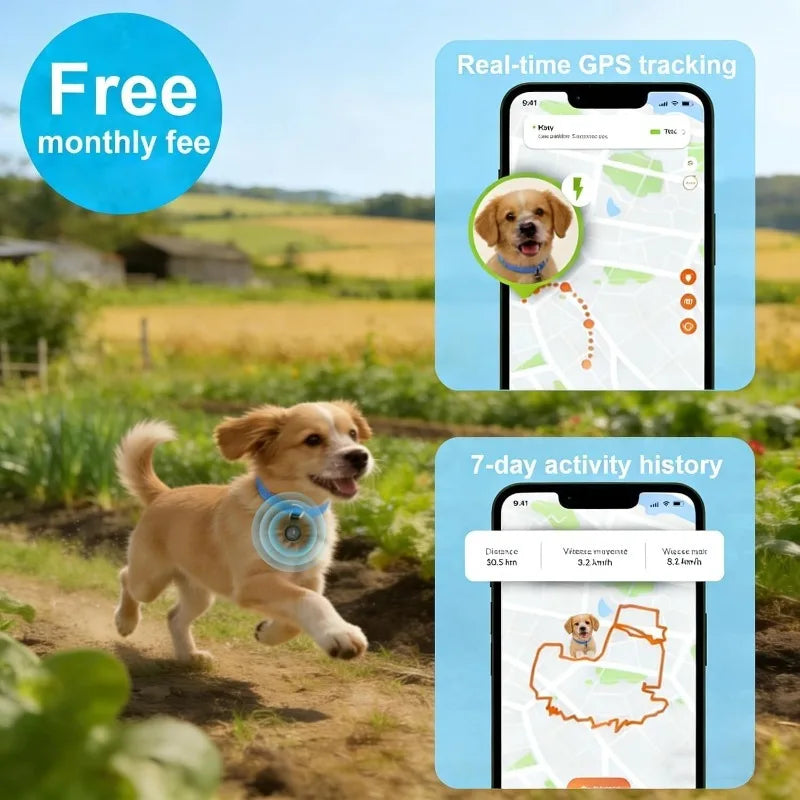 Smart Waterproof GPS Dog & Cat Tracker with Adjustable Collar - Real-Time Anti-Loss Location Monitor