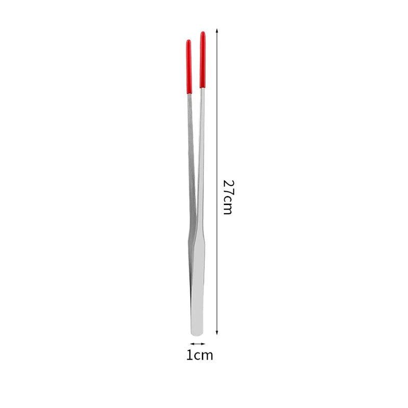 Stainless Steel Reptile Feeding Tongs With Rubber Tips Aquarium Aquarium Straight And Curved Tweezers Pet Feeding Accessories