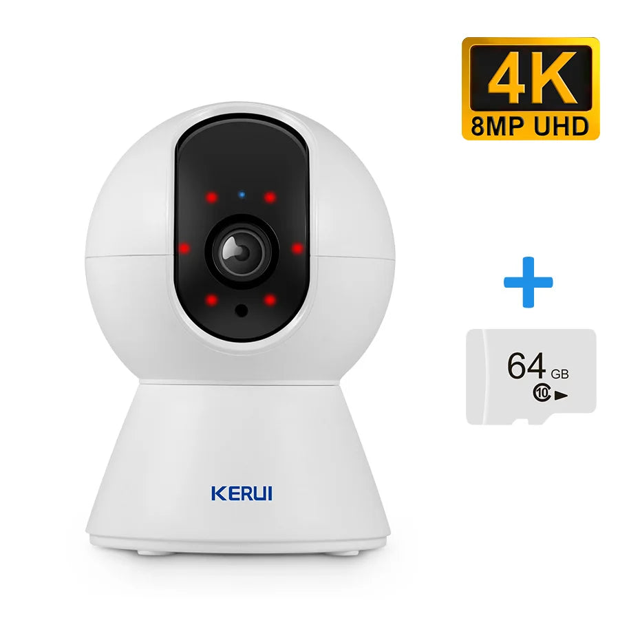 KERUI 4K 8MP Smart WiFi Pet Camera with Night Vision, AI Alerts & Tuya Smart Home Integration