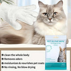 18pcs Pet Glove Wipes for Dogs & Cats, Pet Grooming Wipes, Cleaning Deodorizing Wipes, Outdoor Activities and Inconvenient Bath