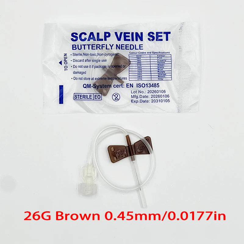 Screw-Type Butterfly Infusion Needles (50-Pack)