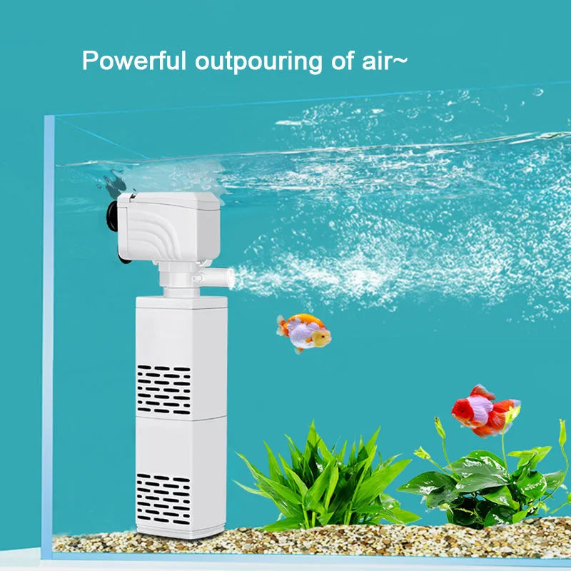 3-in-1 Silent Submersible Aquarium Filter Pump (220V, Aerator, Wave Maker, Water Changer)
