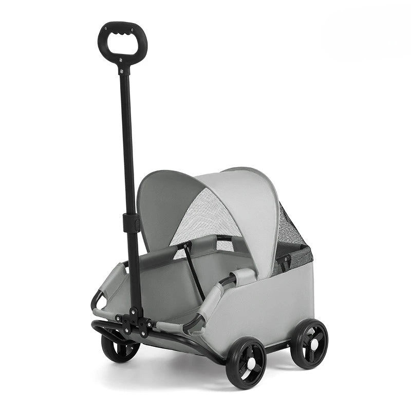 4 Wheels Pet Stroller With UV Protection Sun Canopy, Breathable Mesh Window, Retractable Adjustable Push Handle, Outdoor Walking Travel Carrier For Small Dogs Cats Puppies pet stroller