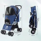 High Quality Folding Removable Four-wheeled Travel Walk Carrier Cats Dogs Pet Stroller for Sale