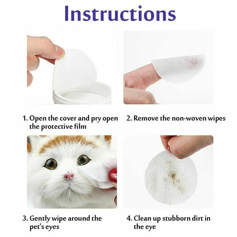 130Pcs Pet Eye Wipes Cats And Dogs Tearmark Wet Wipes Cats And Dogs Universal No Irritation Cleaning Products