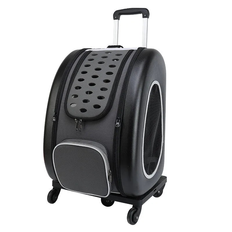 2026 Breathable Pet Suitcase & Cat Backpack, Foldable Portable Outdoor Pet Bag, Multi-Functional Carrying Dog Carrier