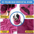 Pet Headgear Elastic Mesh Dog Cooling Head Cover Breathable Washable Pet Snood Quick Dry Adjustable Dog Cooling Bandanas Camping