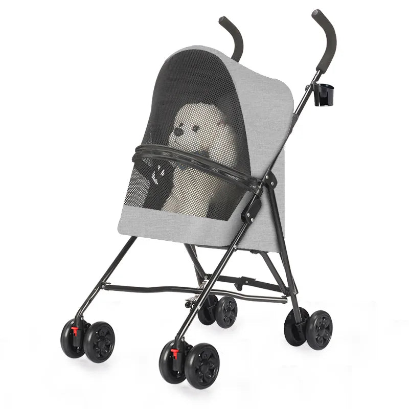 Ultra-Lightweight Pet Stroller for Small Dogs Cats - Compact Foldable Design for Travel, Shopping & Daily Outings
