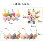 Sisal Ball Mouse Cat Toy Set — Wear-Resistant Bite-Resistant Interactive Kitten Toy