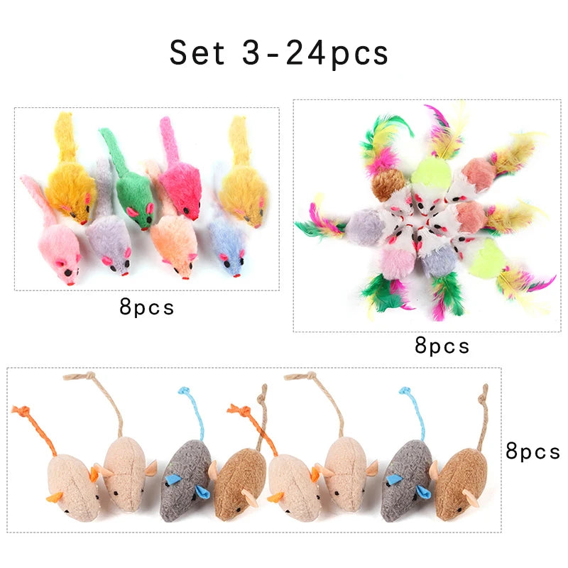 Sisal Ball Mouse Cat Toy Set — Wear-Resistant Bite-Resistant Interactive Kitten Toy