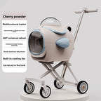 Pet stroller aluminum alloy frame space capsule travel stroller is easy and convenient for dual-purpose use to free hands