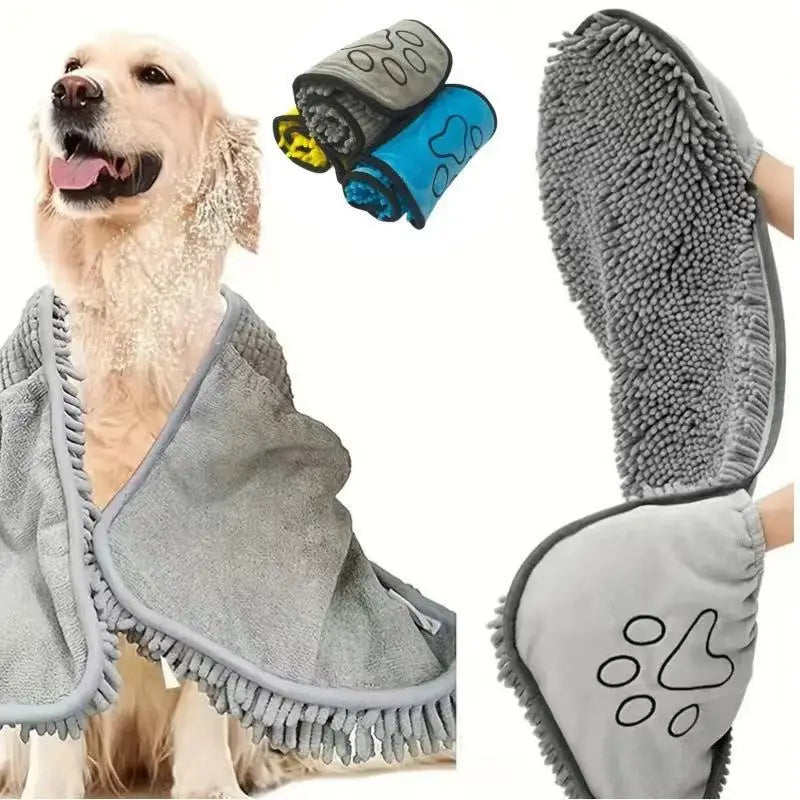 Pet Towel Super Absorbent Bath Dog Bath Towel Chenille Quick Drying Super Large Thick For Cats Pets Dogs Clothing Home Garden
