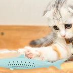 Silicone Shark Catnip Cat Toy Stick — Mint-Infused Fish Bite Fun Cat Snack & Play Toy