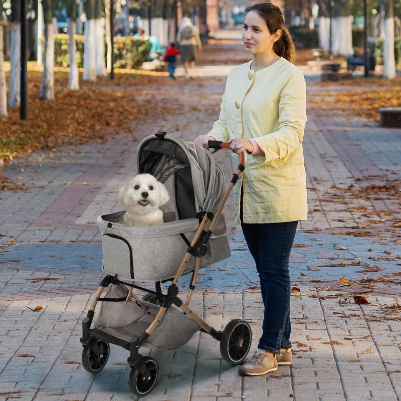 Foldable Separation Pet Dog Stroller for Medium Dog for Traveling