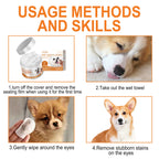 YEGBONG Pet Eye Wipe for Cats Dogs Remove Tear Marks Stain Cleaning Relieve Discomfort Deodorizing Eye Grooming Pets Wet Tissues