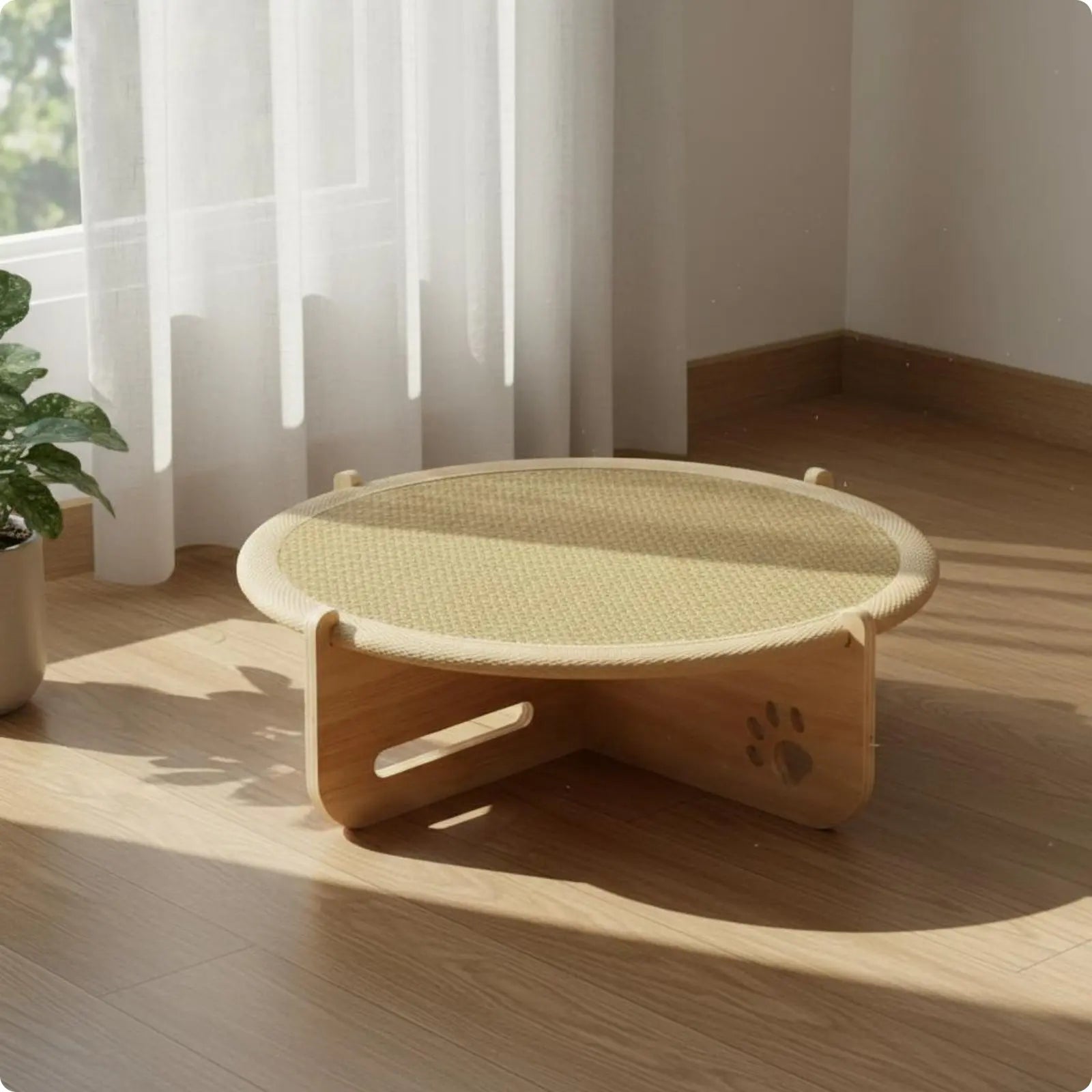 Cooling Wooden-Frame Cat Hammock Bed (Summer)
