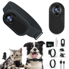 HD 1080P Pet Collar Camera with No WiFi Required - Video Recording Tracker for Dogs & Cats