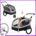 2-in-1 Pet Stroller and Dog Bike Trailer with Quick Release Wheels Foldable Bicycle Carrier for Dogs Cats 30-50kg Pet