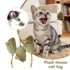 3-Pack Automatic Chirping Plush Mouse Cat Toy Set — Bite-Resistant Interactive Kitten Mice