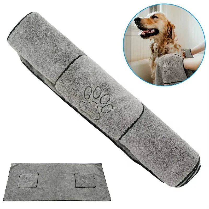 Super Absorbent Big Puppy Pet Dog Towel Bathrobe Bath Towel Microfiber Quick-Drying for Drying Dog Cat Bath Towel Bath Supplies