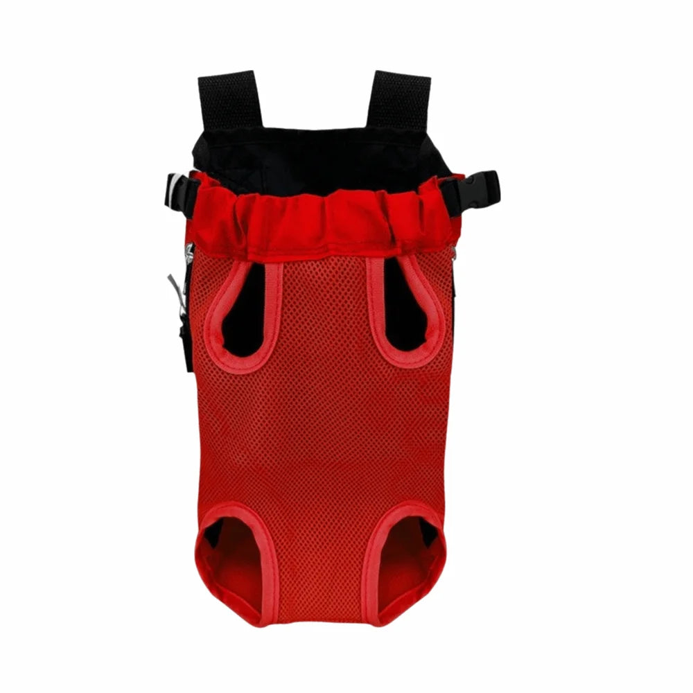 Breathable Mesh Pet Front Bag Double Shoulder Portable Dog Front Carrier Hands-free Adjustable Strap Dog Carrying Bag