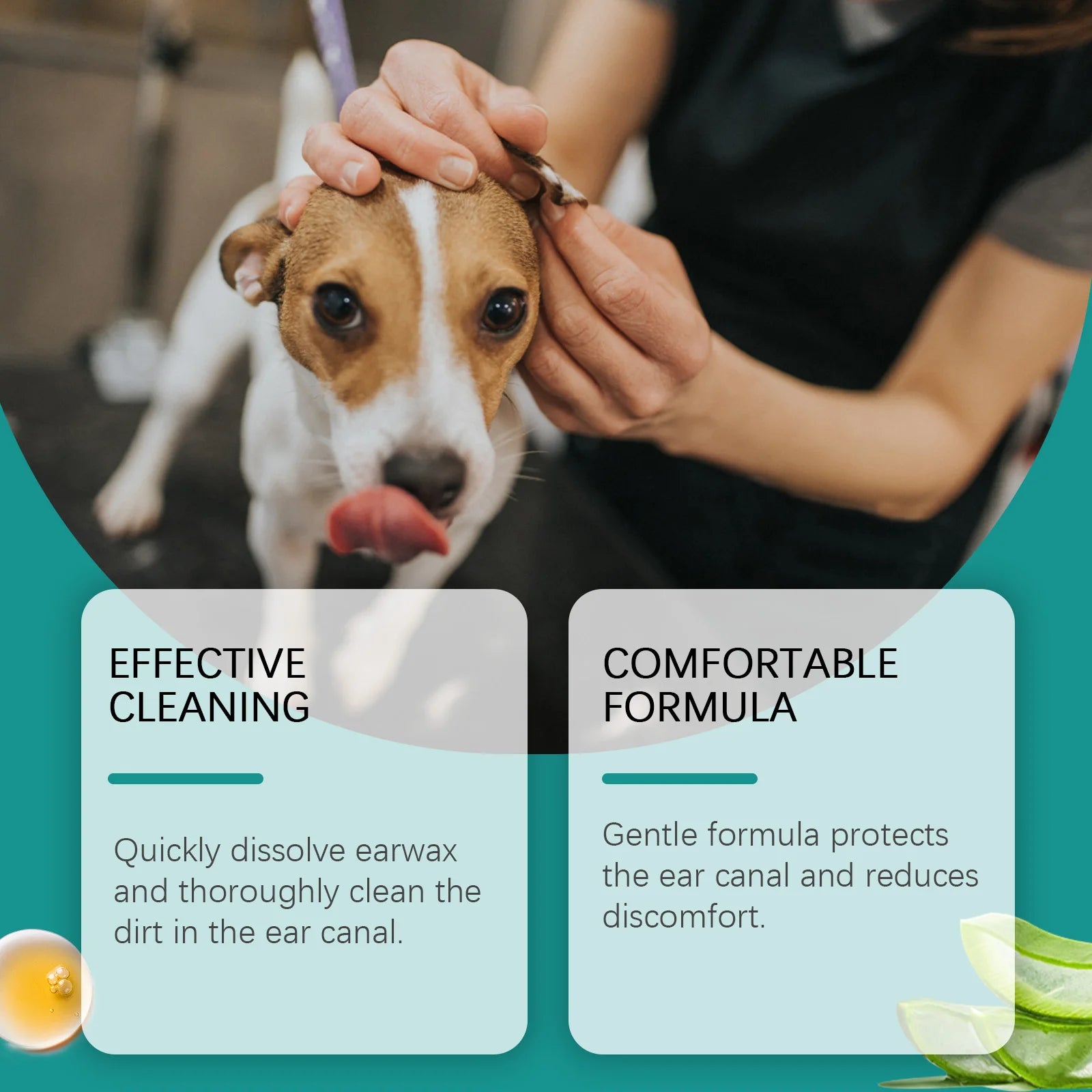 Pet Ear Cleaner Remove Ear Mites Odor Removal Dirt Relieve Itching Reduce Redness Soothing Nourishing Deodorization Pet Ear Care