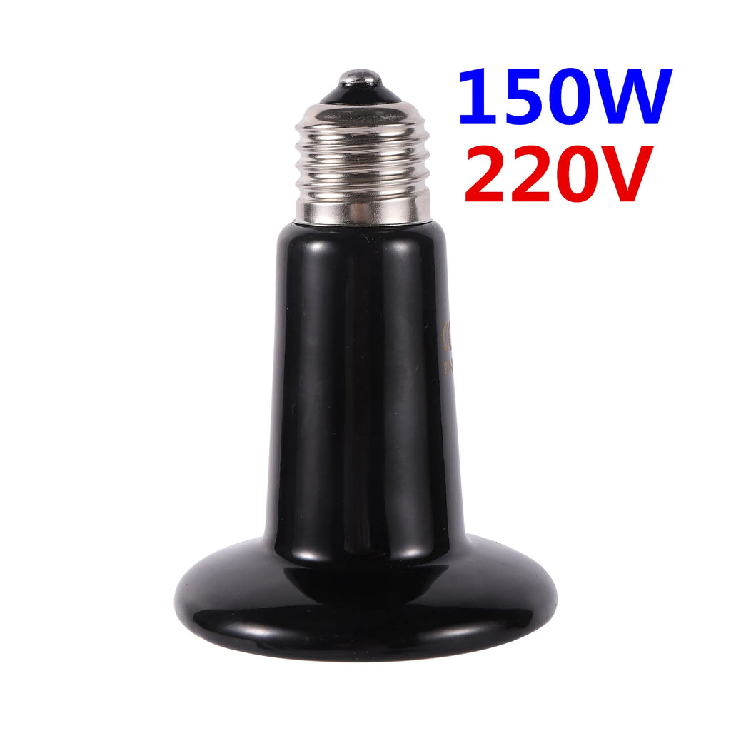 1 Pc Ceramic Heating Lamp For Reptile Pets Matte Far Infrared Heater Black Multi-power E27 Interface Small Pet Mini Heating Bulb