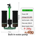 3-in-1 Submersible Aquarium Filter Pump (AC220V, Sponge + Biological + Chemical, Silent)
