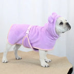 Bathrobe for Dogs Super Absorbent Fast Drying Hooded Cute Pet Bathrobe Towel for Cats Dogs Adjustable Microfiber Coat Corgi Pugs