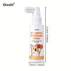 60ml Dog Dental Spray No Brushing Teeth Cleaning, Plaque Remover, Multi-Plant Formula, Pet Breath Freshener & Deodorant