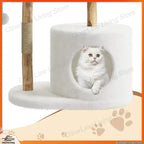 Multi-Level Cat Activity Tree with Wicker Basket Bed & Scratching Post