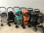 Fashion Universal Wheel Pet Stroller, Lightweight Foldable Dog Cat Cart, Compact Indoor Outdoor Carrier, Modern Pet Travel Gear