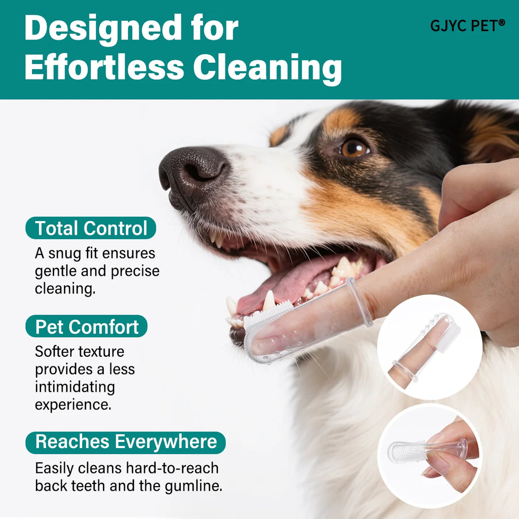 Pet Toothpaste Kit Toothbrush & Finger Brush Watermelon Flavor Gentle Fresh Breath Plaque Tartar Remover for Dogs Cats Oral Care