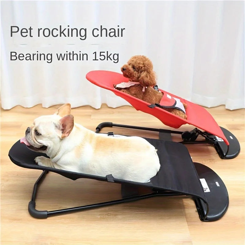 Elevated Folding Pet Rocking Chair for Sunbathing (Under 30lbs)
